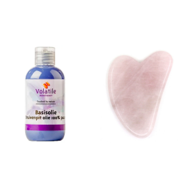 Gua sha + 100 ml druivenpitolie set