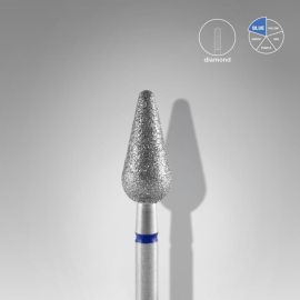 Diamond nail drill bit rounded pear blue EXPERT head diameter 5 mm / working part 12 mm